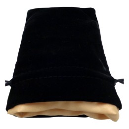 FanRoll  Bolsa para Dados Velvet Black with Gold Satin Small