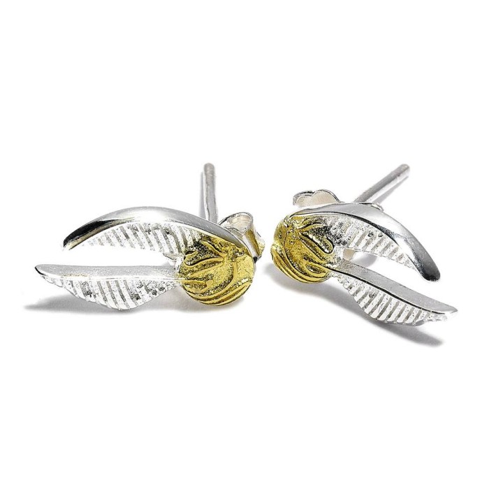 Harry Potter Pendientes Golden Snitch (Plata de ley)