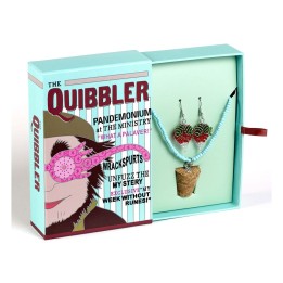 Harry Potter: Quidditch Collar con colgante de corcho con cuentas Luna y Pendientes de rábano Set de regalo