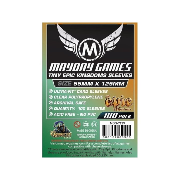 Mayday - [7129] Custom Tiny Epic Kingdoms Sleeves (pack of 100) (88 X 125 MM)