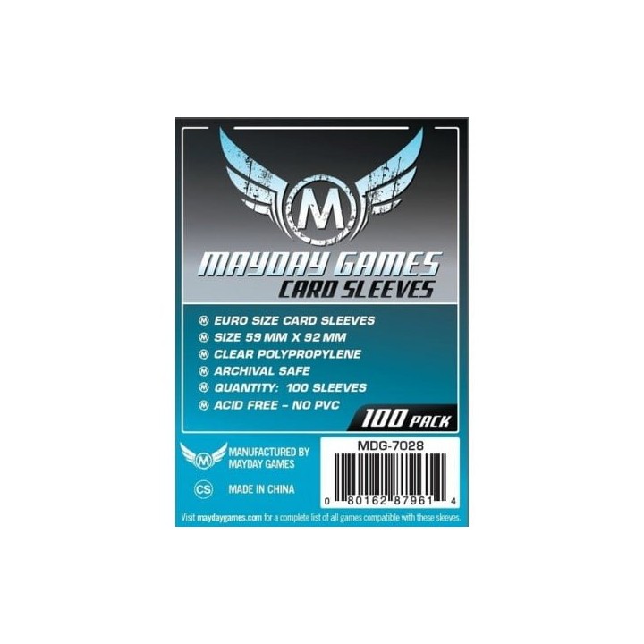 Mayday -[7028] Euro Card Sleeve (Pack of 100) -59 MM X 92 MM