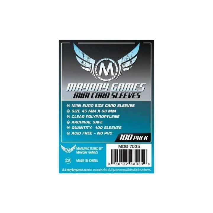 Mayday -[7035] Mini Euro Card Sleeve (Pack of 100) 45 MM X 68 MM