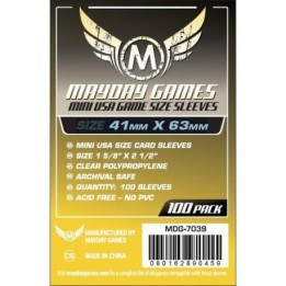 Mayday -[7039] Mini USA Game Size Sleeves 41 X 63 MM (100 pack) (Yellow)