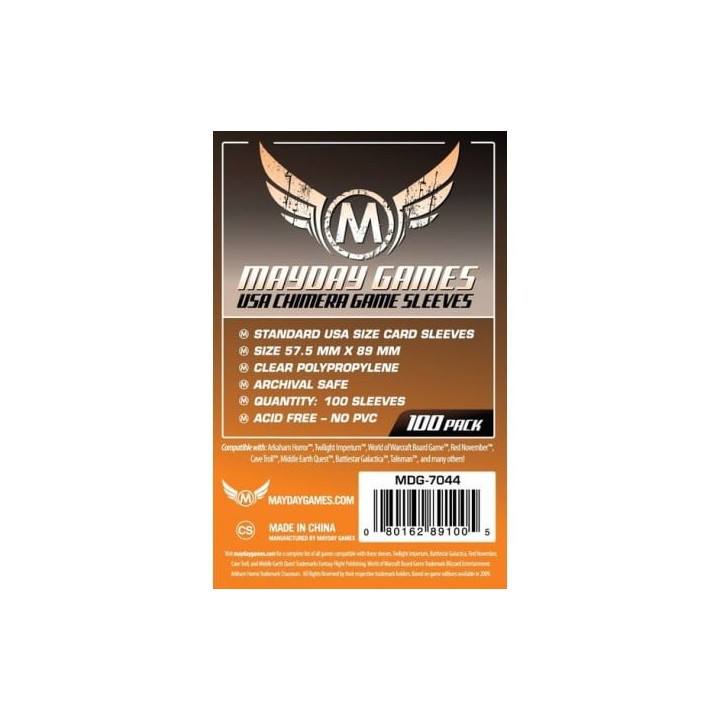 Mayday -[7044] USA Chimera Game Sleeves 57.5 X 89 MM (100 pack) (Orange)
