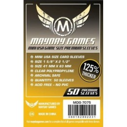 Mayday -[7075] Premium Mini USA Sleeves 41 X 63 MM (50 pack) (Dark Yellow)