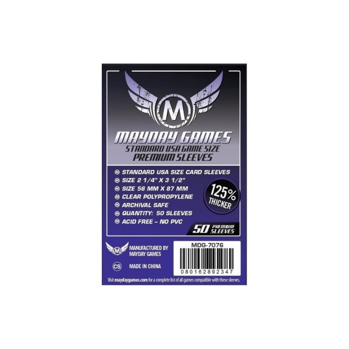 Mayday -[7076] Premium USA Board Game Sleeves 56 MM X 87 MM (50 pack) (Purple)
