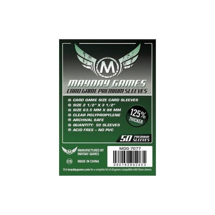 Mayday -[7077] Premium Card Game Sleeves (50 Pack) 63.5 X 88 MM (Dark Green)