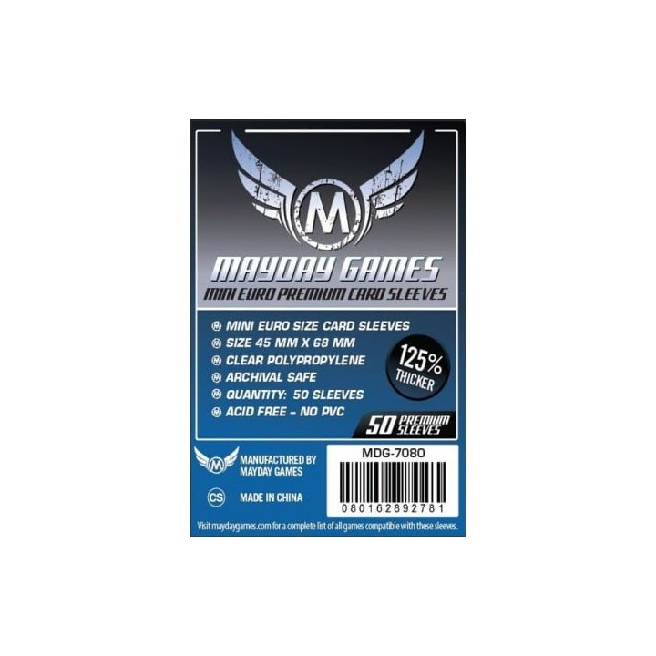 Mayday -[7080] Premium Mini Euro Card Sleeve (50 pack) 45 MM X 68 MM (Dark Blue)