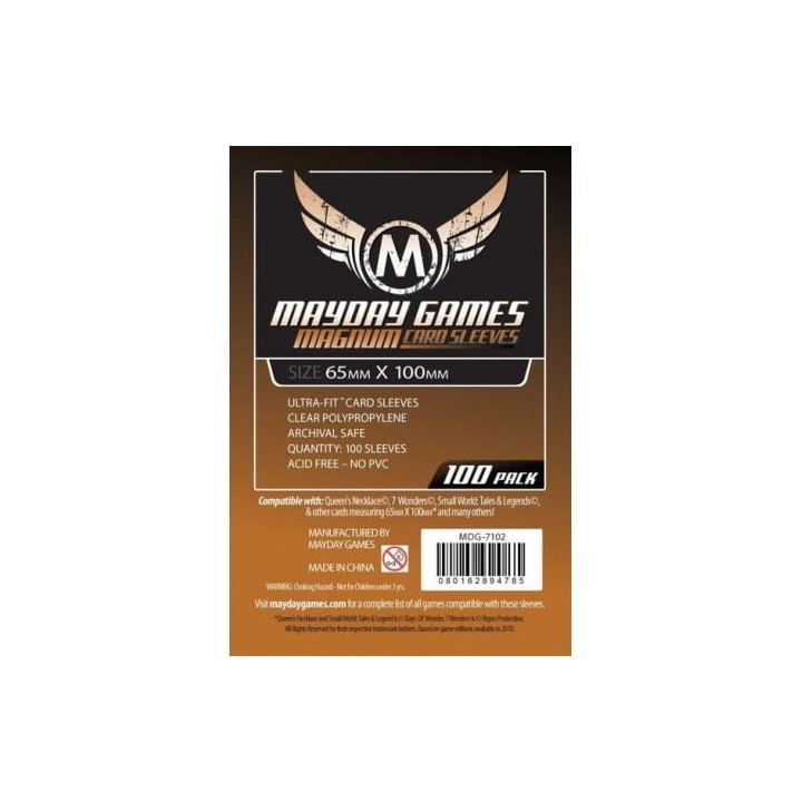 Mayday -[7102] Magnum Copper Sleeve: 65 MM X 100 MM Card Sized -"7 Wonders"