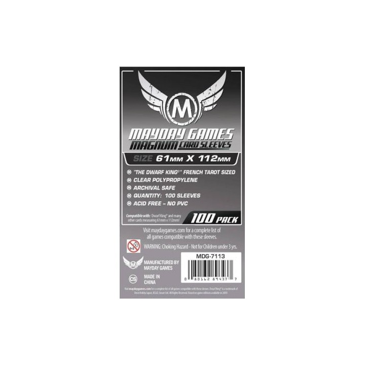 Mayday -[7113] Magnum Platinum Card Sleeve: 61 X 112 MM "Dwarf King" French Tarot