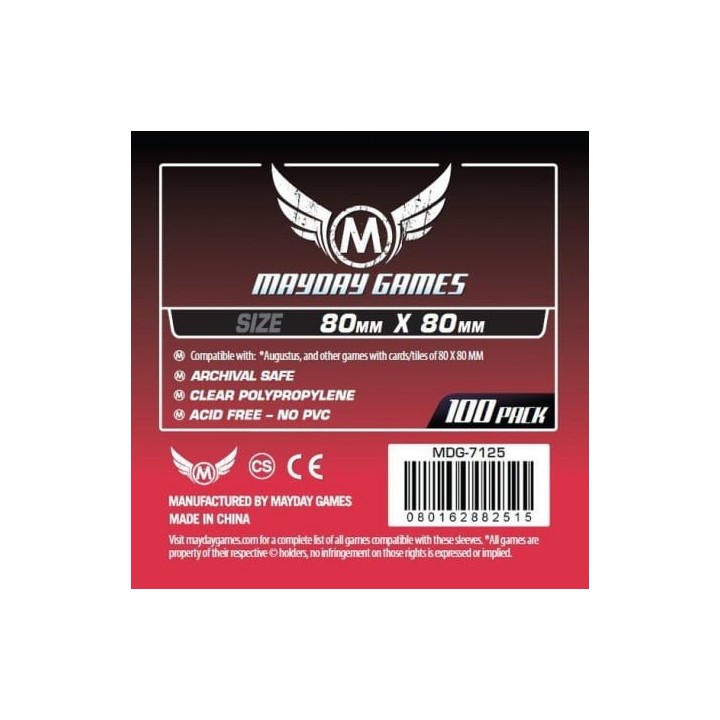 Mayday -[7125] Medium Square Card Sleeves (pack of 100) 80 X 80 MM