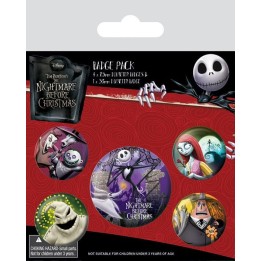 Pesadilla antes de Navidad Pack 5 Chapas Characters