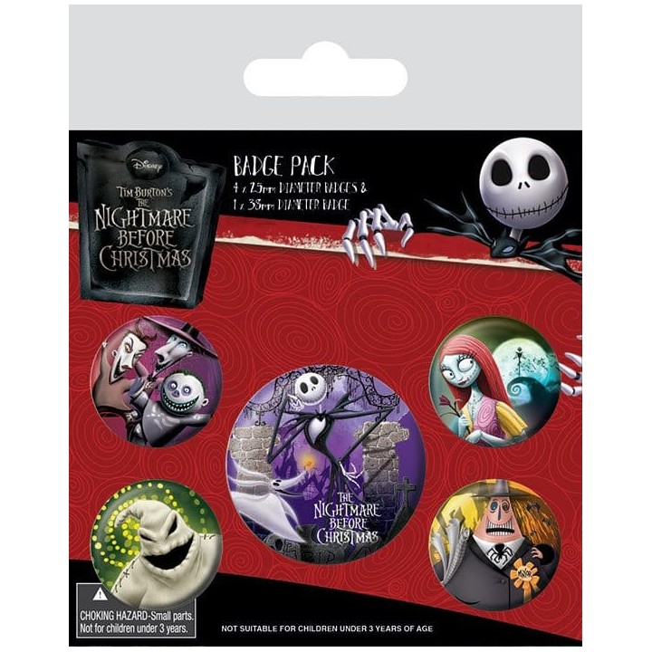 Pesadilla antes de Navidad Pack 5 Chapas Characters