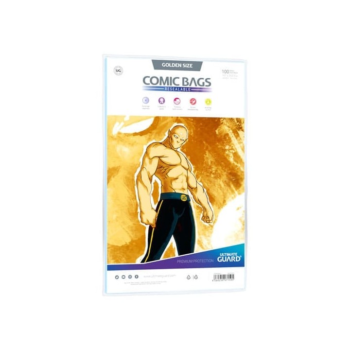 Ultimate Guard Comic Bags Bolsas con cierre reutilizable de Comics Golden Size (100)