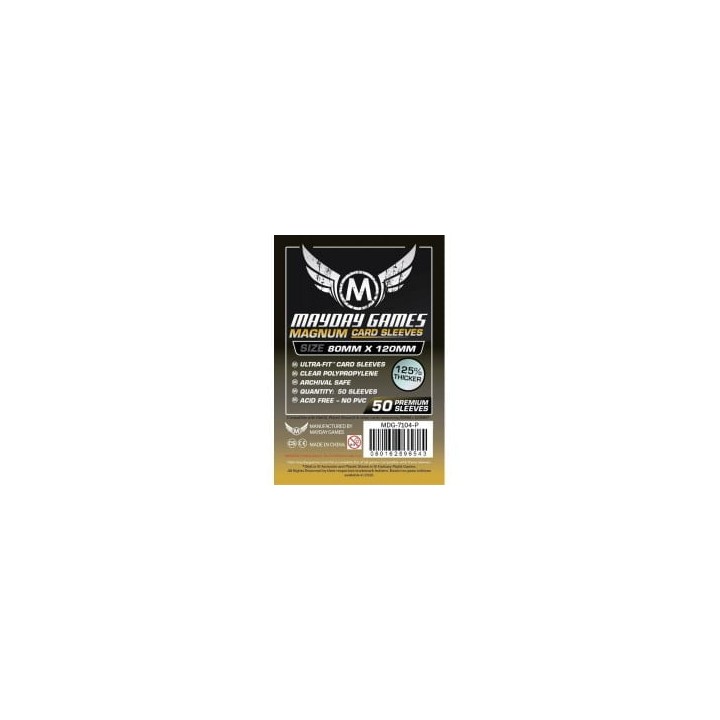 [7104P] Magnum Gold Sleeve Premium: 80 X 120 mm Sized -"Dixit" - Dorso Negro Opaco