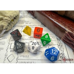 Chessex Nostalgia Opaque GM & Beginner Player Polyhedral 7-Die Set
