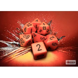 Chessex Opaque Polyhedral 7-Die Sets - Orange w/black
