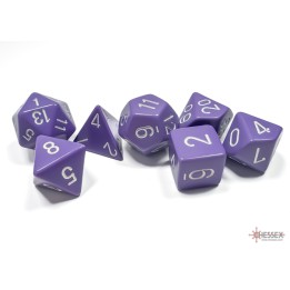 Chessex Opaque Polyhedral 7-Die Sets - Purple w/white