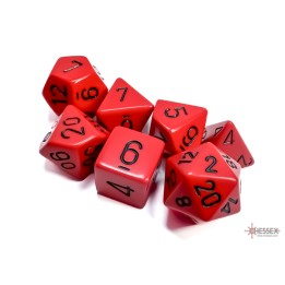 Chessex Opaque Polyhedral 7-Die Sets - Red w/black