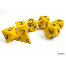 Chessex Opaque Polyhedral 7-Die Sets - Yellow w/black