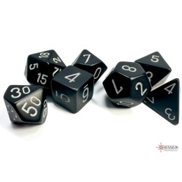 Chessex Opaque Polyhedral 7-Die Sets Black w/white
