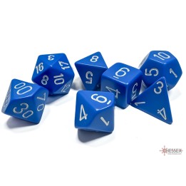 Chessex Opaque Polyhedral 7-Die Sets Blue w/white