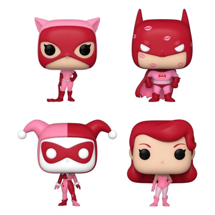 DC Comics Valentines Pack de 4 Figuras Pocket POP! Vinyl 4 cm